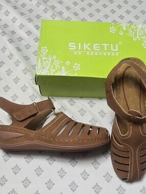 SIKETU Women's Brown Summer Sandals Size EU 42 (26 cm) New in Box